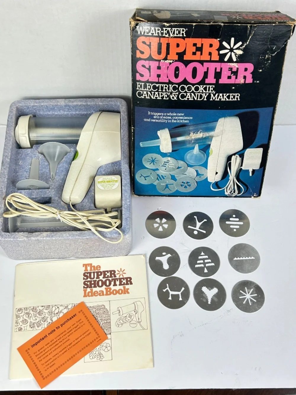WearEver‎ Super Shooter 70001 Electric Cookie Press Vintage COMPLETE Testd Works